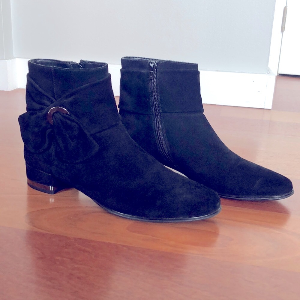 Vaneli Black Suede Booties